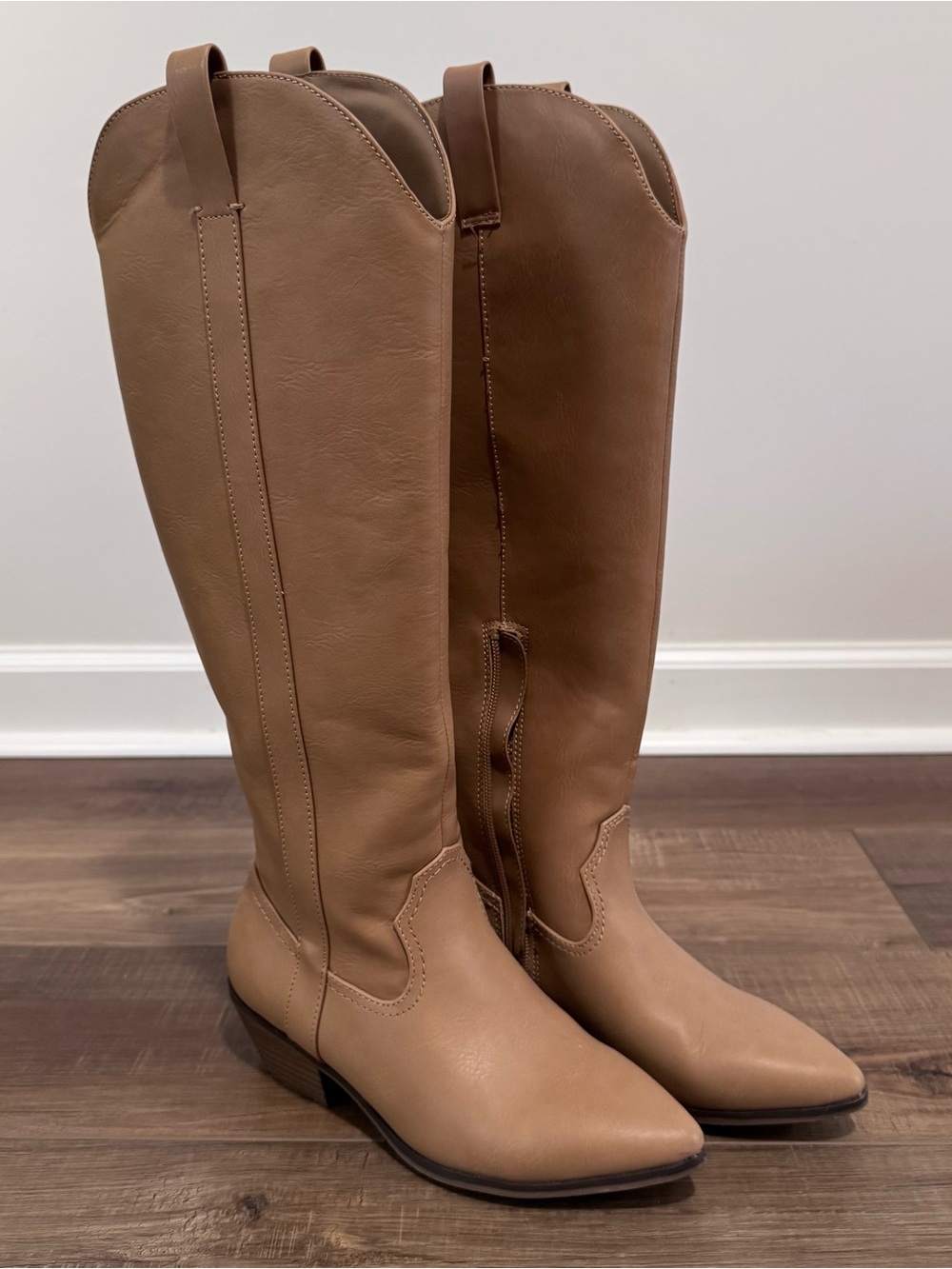 wild fable Tall Western Knee-High Cowboy Boots in Tan